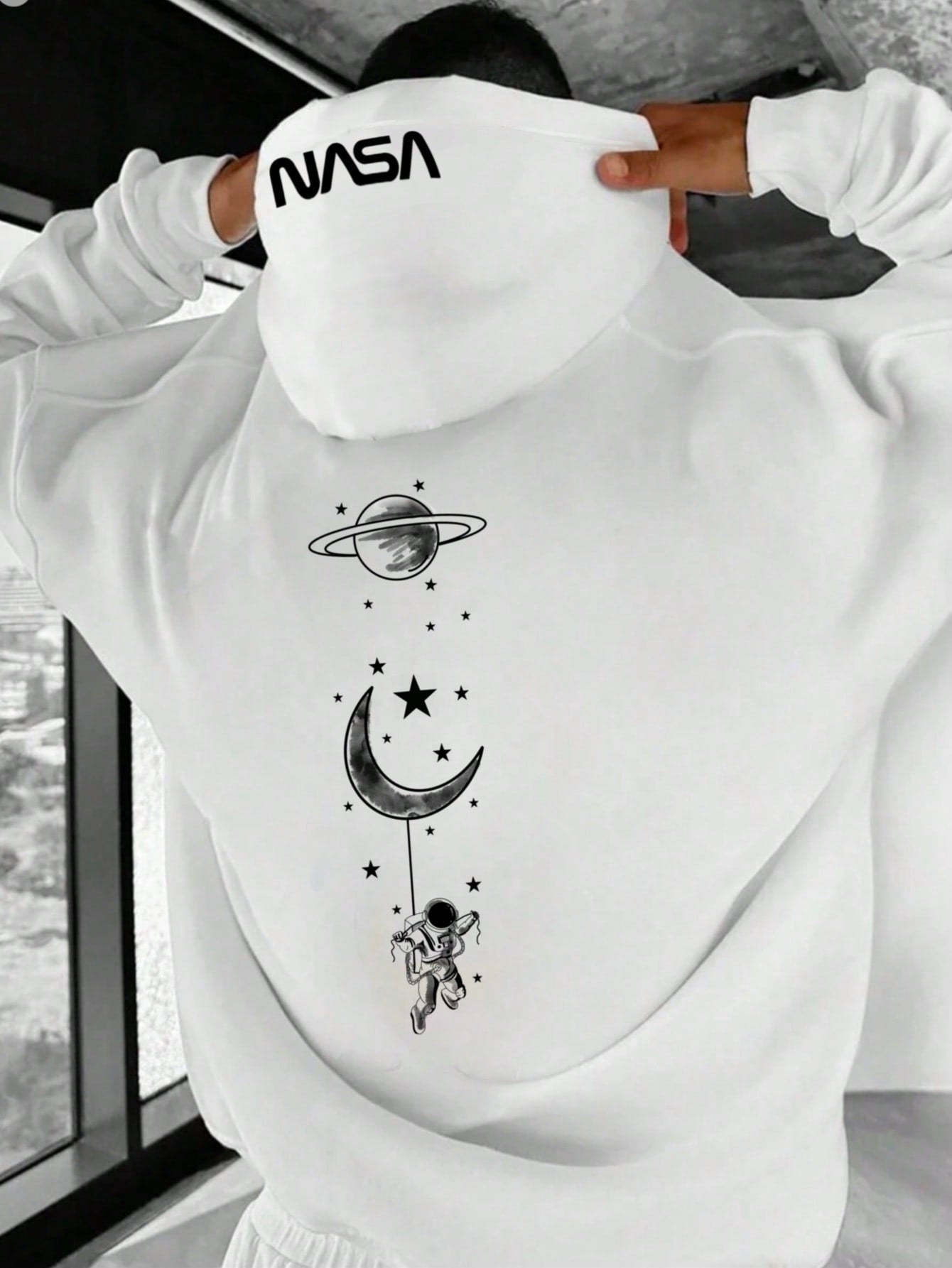 Elevate Your Style with the Manfinity Homme Ultra Loose Fit Galaxy Printed Hoodie